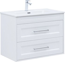 Тумба с раковиной Aquanet Бостон new 80 (Flat) цв.белый сатин