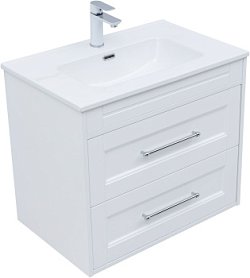 Тумба с раковиной Aquanet Бостон new 70 (Flat) цв.белый сатин