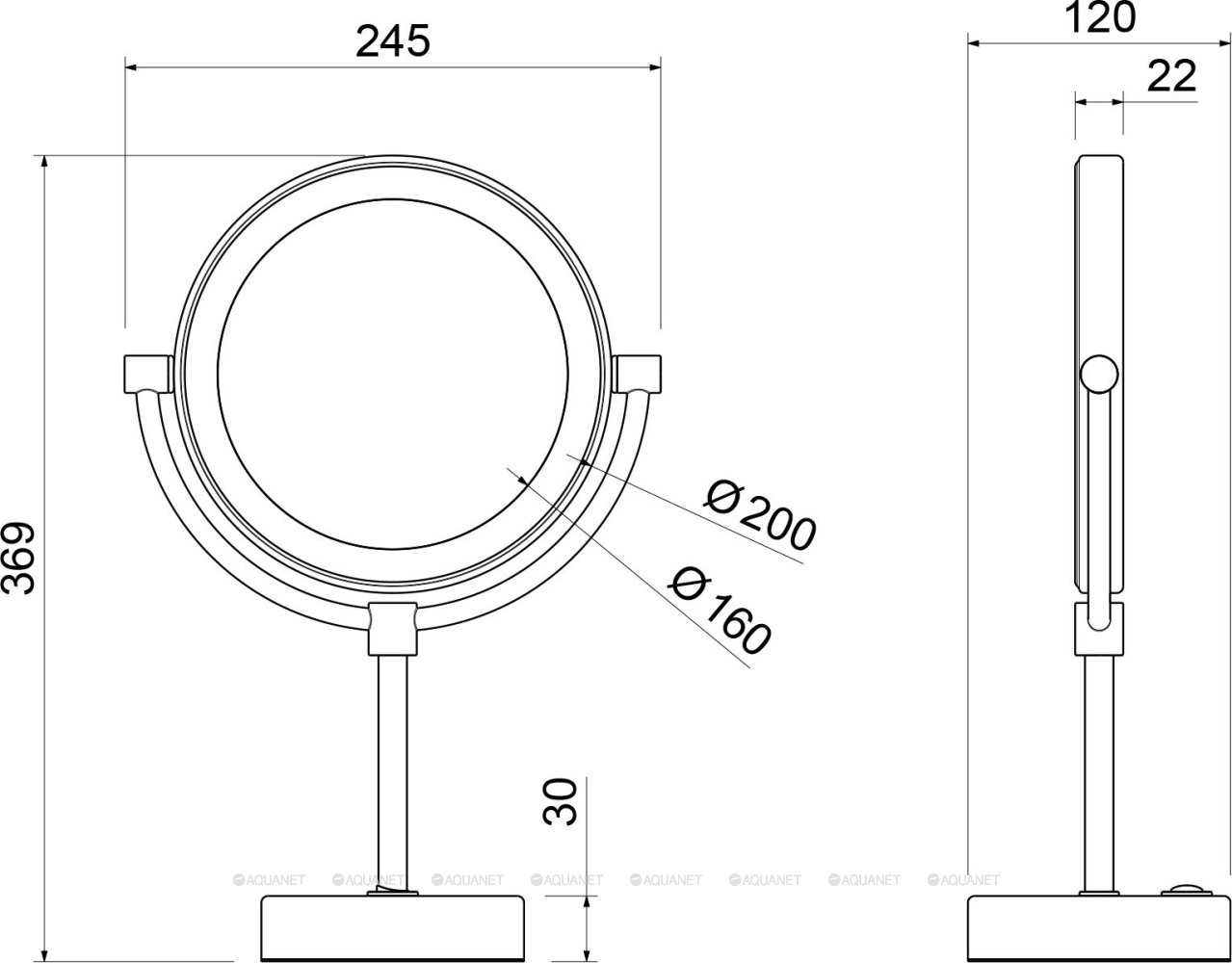 Косметическое зеркало Timo Saona 13276/17 золото матовое (с подсветкой LED)